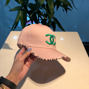 Luxury Womens Hat Chanel CC Logo Pink Cotton Baseball Cap Hats A190PP90 AA165833
