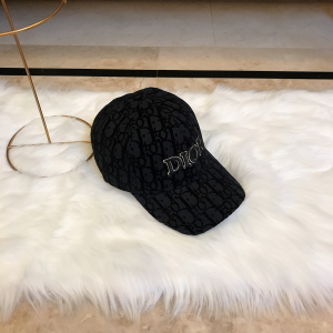 Luxury Womens Hat Dior Black Oblique Jacquard Baseball Cap Hats A190PP95 AA165835