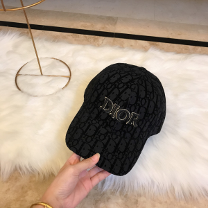 Luxury Womens Hat Dior Black Oblique Jacquard Baseball Cap Hats A190PP95 AA165835