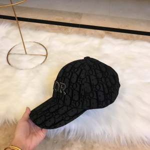 Luxury Womens Hat Dior Black Oblique Jacquard Baseball Cap Hats A190PP95 AA165835