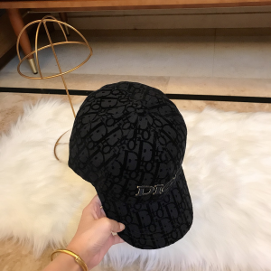 Luxury Womens Hat Dior Black Oblique Jacquard Baseball Cap Hats A190PP95 AA165835