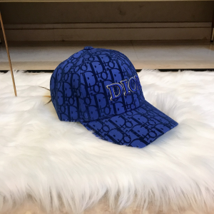 Dior Blue Oblique Jacquard Baseball Cap Hats 