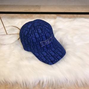 Luxury Womens Hat Dior Blue Oblique Jacquard Baseball Cap Hats A190PP95 AA165837