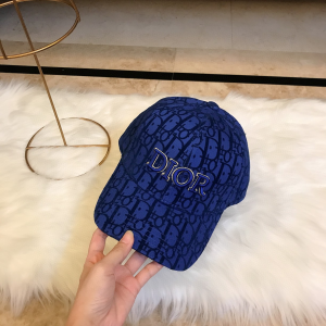 Luxury Womens Hat Dior Blue Oblique Jacquard Baseball Cap Hats A190PP95 AA165837