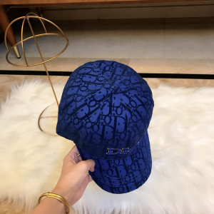 Luxury Womens Hat Dior Blue Oblique Jacquard Baseball Cap Hats A190PP95 AA165837