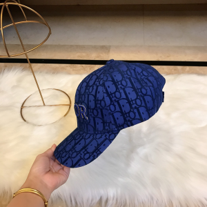 Luxury Womens Hat Dior Blue Oblique Jacquard Baseball Cap Hats A190PP95 AA165837