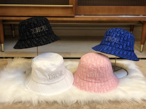 Luxury Womens Hat Dior Blue Oblique Jacquard Bucket Cap Hats A190PP95 AA165841