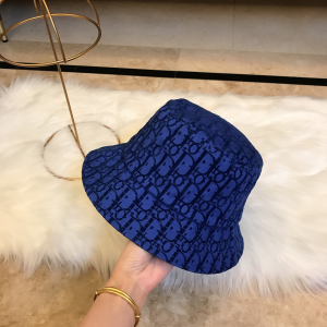 Luxury Womens Hat Dior Blue Oblique Jacquard Bucket Cap Hats A190PP95 AA165841