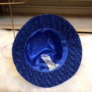 Luxury Womens Hat Dior Blue Oblique Jacquard Bucket Cap Hats A190PP95 AA165841