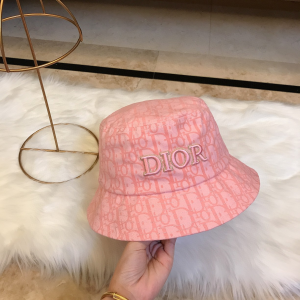 Dior Pink Oblique Jacquard Bucket Cap Hats 