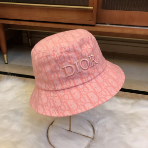 Luxury Womens Hat Dior Pink Oblique Jacquard Bucket Cap Hats A190PP95 AA165840