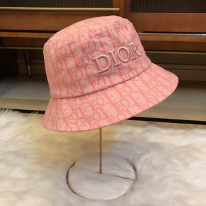 Luxury Womens Hat Dior Pink Oblique Jacquard Bucket Cap Hats A190PP95 AA165840