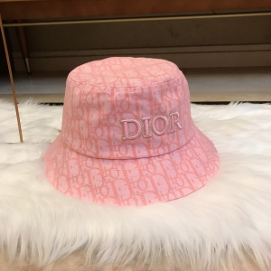 Luxury Womens Hat Dior Pink Oblique Jacquard Bucket Cap Hats A190PP95 AA165840