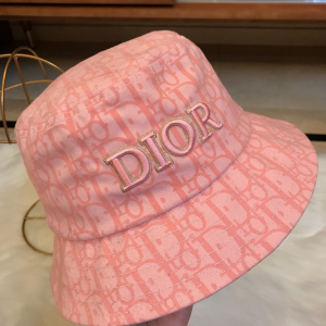 Luxury Womens Hat Dior Pink Oblique Jacquard Bucket Cap Hats A190PP95 AA165840
