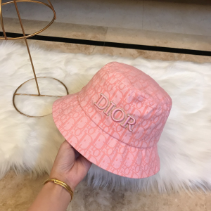 Luxury Womens Hat Dior Pink Oblique Jacquard Bucket Cap Hats A190PP95 AA165840
