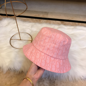 Luxury Womens Hat Dior Pink Oblique Jacquard Bucket Cap Hats A190PP95 AA165840
