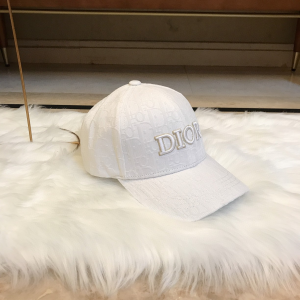 Dior White Oblique Jacquard Baseball Cap Hats 