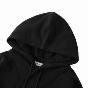 Luxury Womens Clothing Celine Black Cotton Hooded Sweatshirt SML A155PP480 AA166192