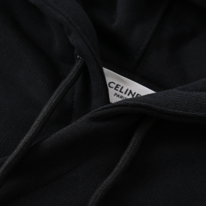 Luxury Womens Clothing Celine Black Cotton Hooded Sweatshirt SML A155PP480 AA166192