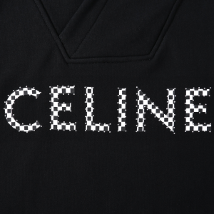 Luxury Womens Clothing Celine Black Cotton Hooded Sweatshirt SML A155PP480 AA166192