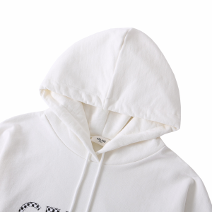 Luxury Womens Clothing Celine White Cotton Hooded Sweatshirt SML A155PP480 AA166193