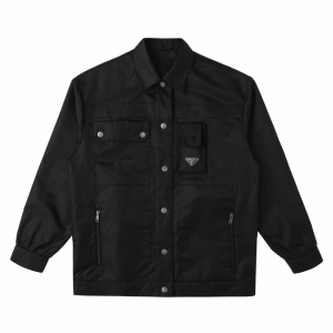 Prada Black Re Nylon Oversized Jacket 