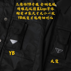 Luxury Womens Clothing Prada Black Re Nylon Oversized Jacket SML A155PP580 AA166203