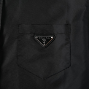 Luxury Womens Clothing Prada Black Re Nylon Shirt SML A155PP380 AA166200