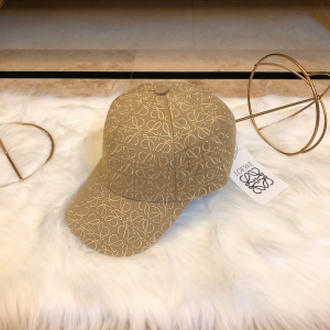 Luxury Womens Hat Loewe Anagram Canvas Baseball Cat Hat in Beige A190PP95 AA166350