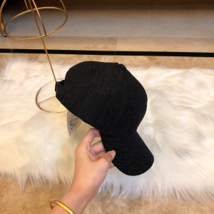 Luxury Womens Hat Loewe Anagram Canvas Baseball Cat Hat in Black A190PP95 AA166349