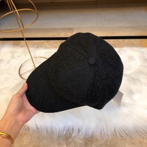 Luxury Womens Hat Loewe Anagram Canvas Baseball Cat Hat in Black A190PP95 AA166349
