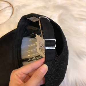 Luxury Womens Hat Loewe Anagram Canvas Baseball Cat Hat in Black A190PP95 AA166349