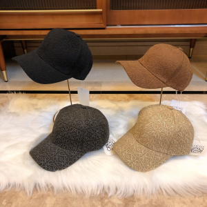 Luxury Womens Hat Loewe Anagram Canvas Baseball Cat Hat in Khaki A190PP95 AA166352