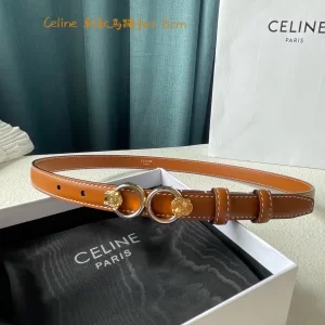 Celine Horsebit Leather Belt Tan 18MM 