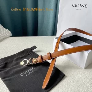Luxury Womens Belts Celine Horsebit Leather Belt in Tan 18MM A175PP240 AA166846