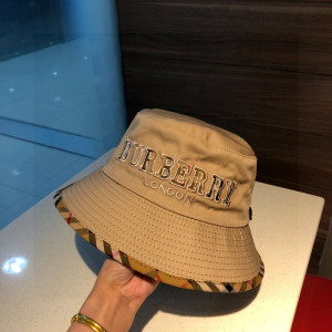 Burberry Beige Cotton Bucket Cap Hat 