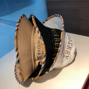 Luxury Womens Hats Burberry Beige Cotton Bucket Cap Hat A190PP95 AA167018