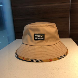 Luxury Womens Hats Burberry Beige Cotton Bucket Cap Hat A190PP95 AA167018