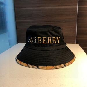 Luxury Womens Hats Burberry Black Cotton Bucket Cap Hat A190PP95 AA167019