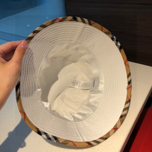Luxury Womens Hats Burberry White Cotton Bucket Cap Hat A190PP95 AA167020