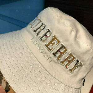 Luxury Womens Hats Burberry White Cotton Bucket Cap Hat A190PP95 AA167020
