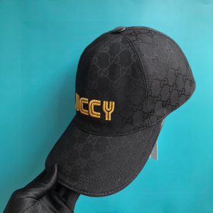 Luxury Womens Hats Gucci Guccy GG Supreme Baseball Cap Hat in Black A190PP100 AA167030
