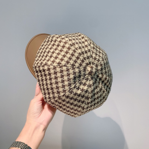 Luxury Womens Hats Gucci Tweed Beret Cotton Cap Hat in Beige A190PP110 AA167012