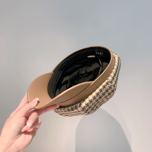 Luxury Womens Hats Gucci Tweed Beret Cotton Cap Hat in Beige A190PP110 AA167012