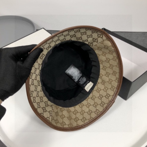 Luxury Womens Hats Gucci Horsebit GG Canvas Bucket Hat in Beige A190PP95 AA167635