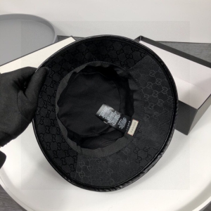 Luxury Womens Hats Gucci Horsebit GG Canvas Bucket Hat in Black A190PP95 AA167634