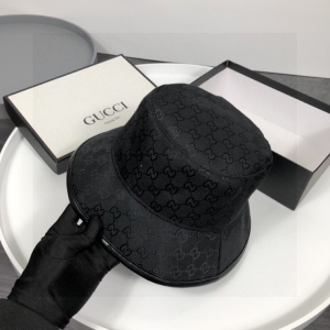 Luxury Womens Hats Gucci Horsebit GG Canvas Bucket Hat in Black A190PP95 AA167634