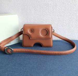 OFF White Shoulder Bag co Virgil Abloh Burrow 22 Cutout Leather Foldover Shoulder Bag Brown OFF White Shoulder Bag co Virgil Abloh Burrow 22 Cutout Leather Foldover Shoulder Bag Brown