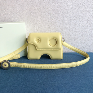 OFF White Shoulder Bag co Virgil Abloh Burrow 22 Cutout Leather Foldover Shoulder Bag Yellow OFF White Shoulder Bag co Virgil Abloh Burrow 22 Cutout Leather Foldover Shoulder Bag Yellow