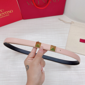 Valentino Roman Stud Leather Belt Pink 20MM 